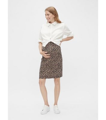 Leopard shop jersey skirt