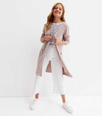 Vero Moda Pink Fine Knit Long Cardigan