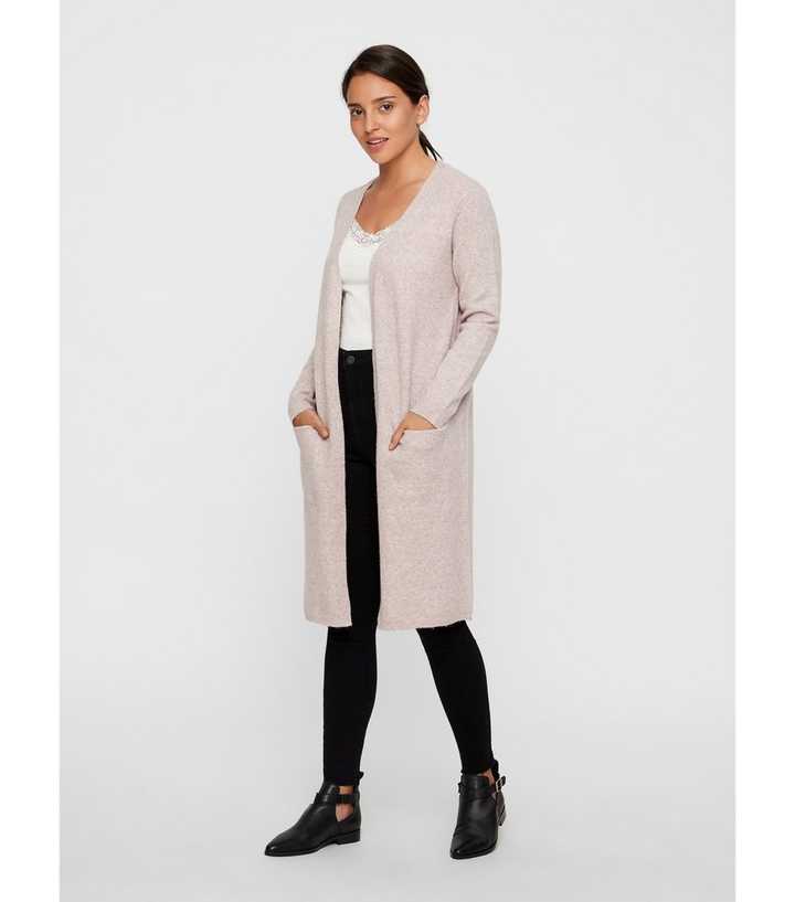 Vero Tall Pink Fine Knit Long Cardigan | New Look