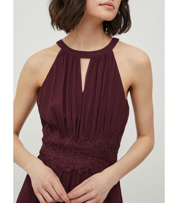 Dark Red Halter Dress