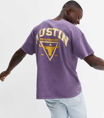 Purple Austin Logo Oversized T-Shirt
