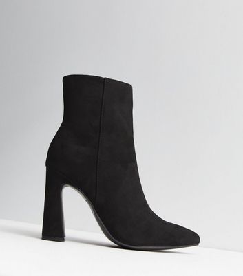 Black heeled ankle 2024 boots new look