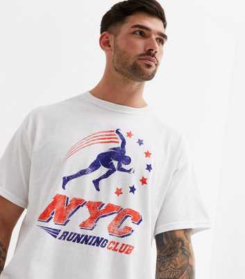 White NYC Running Club Logo T-Shirt