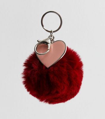Heart Pom Pom Keychain – CHERRIE