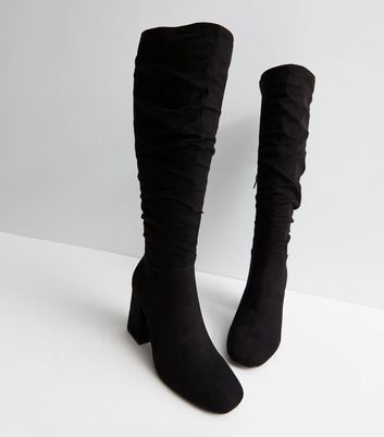 Black suede boots hot sale womens knee high