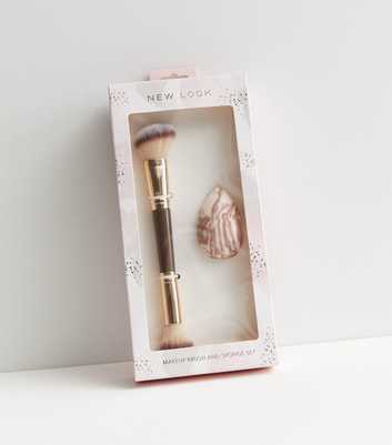 Gold Detail Double End Brush And Sponge
