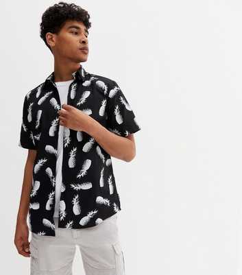 Only & Sons Black Pineapple Short Sleeve Shirt