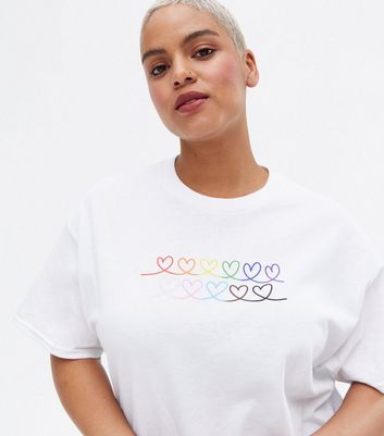 Curves White Swirl Rainbow Heart Pride 