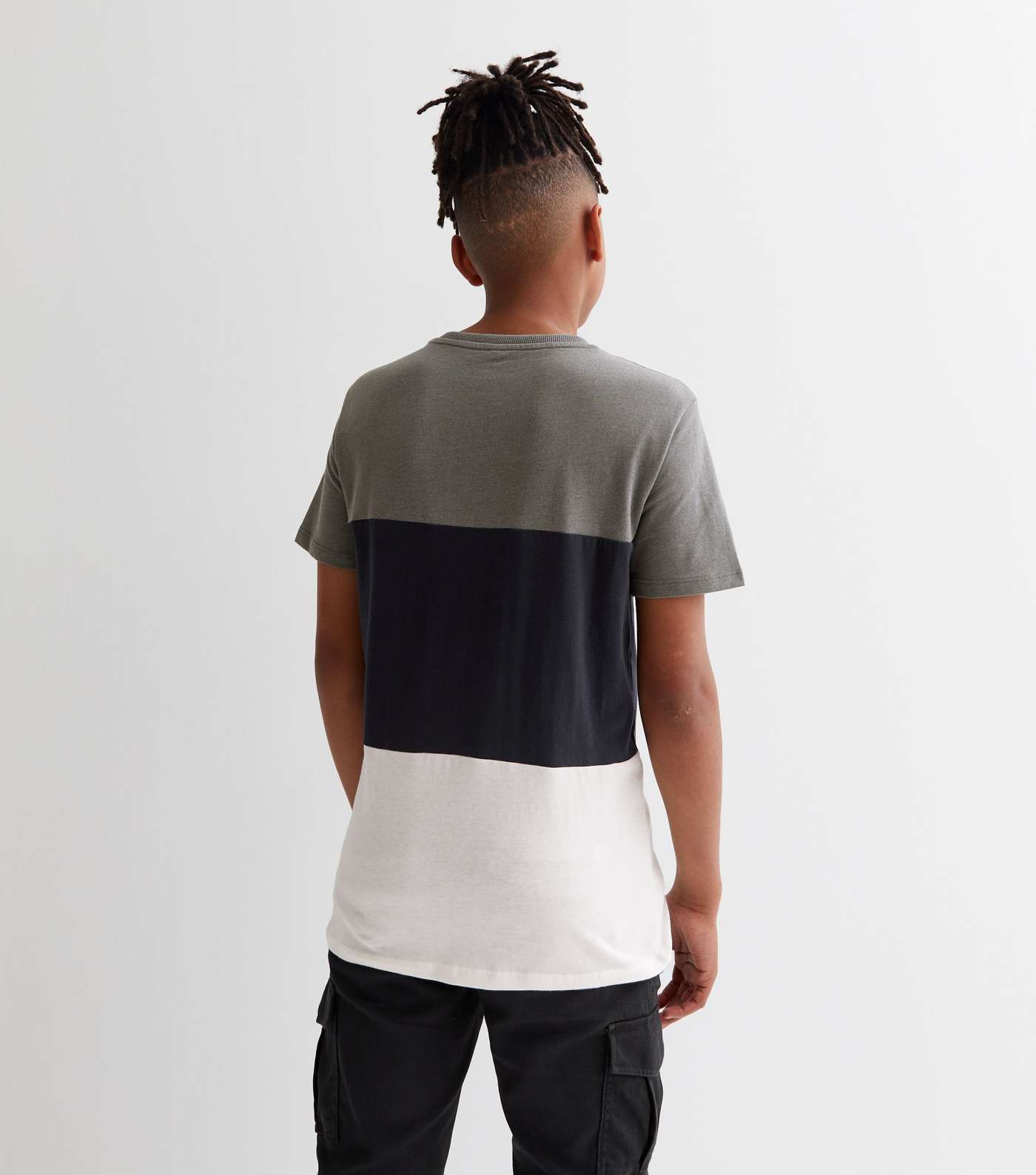 KIDS ONLY Grey Marl Colour Block Crew T-Shirt Image 4