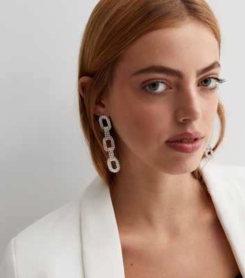 Crystal Diamanté Chain Drop Earrings