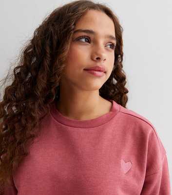 Name It Mid Pink Heart Boxy Logo Sweatshirt