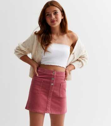Name It Pink Cord Pocket Front Mini Skirt