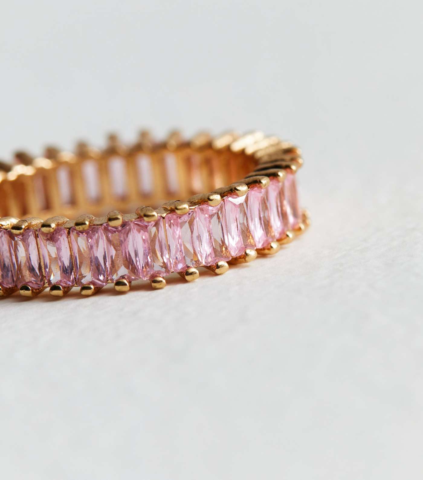 Pink Cubic Zirconia Baguette Ring Image 2