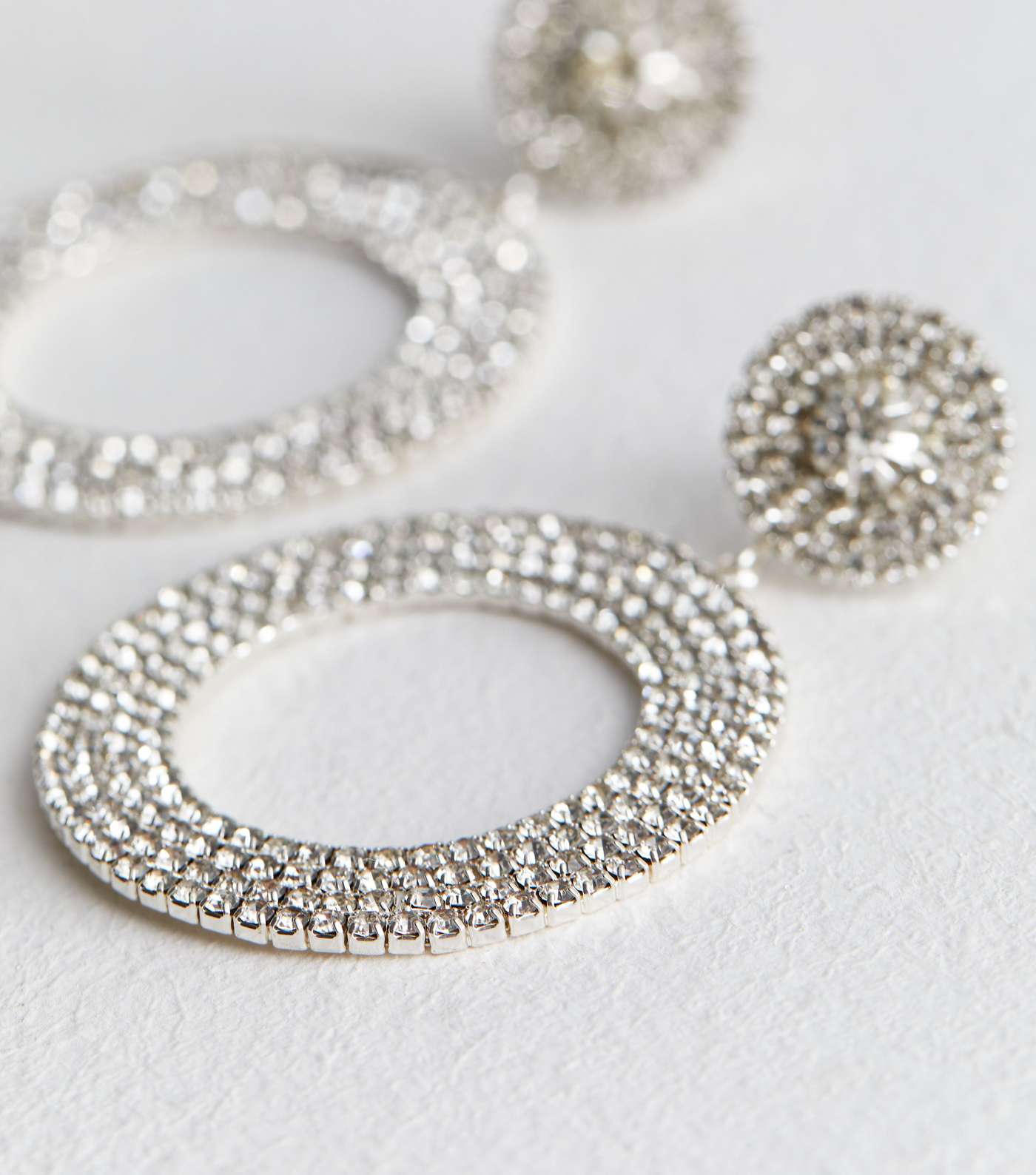 Crystal Diamanté Drop Circle Earrings Image 4