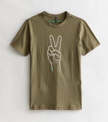 KIDS ONLY Green Peace Sign Crew Neck T-Shirt New Look