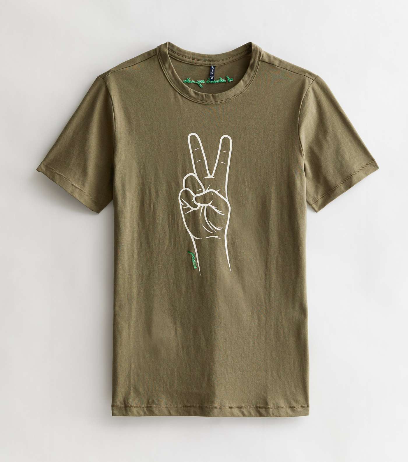 KIDS ONLY Green Peace Sign Crew Neck T-Shirt Image 5