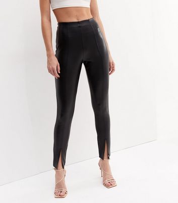 Girls Black Leather-Look Leggings | New Look