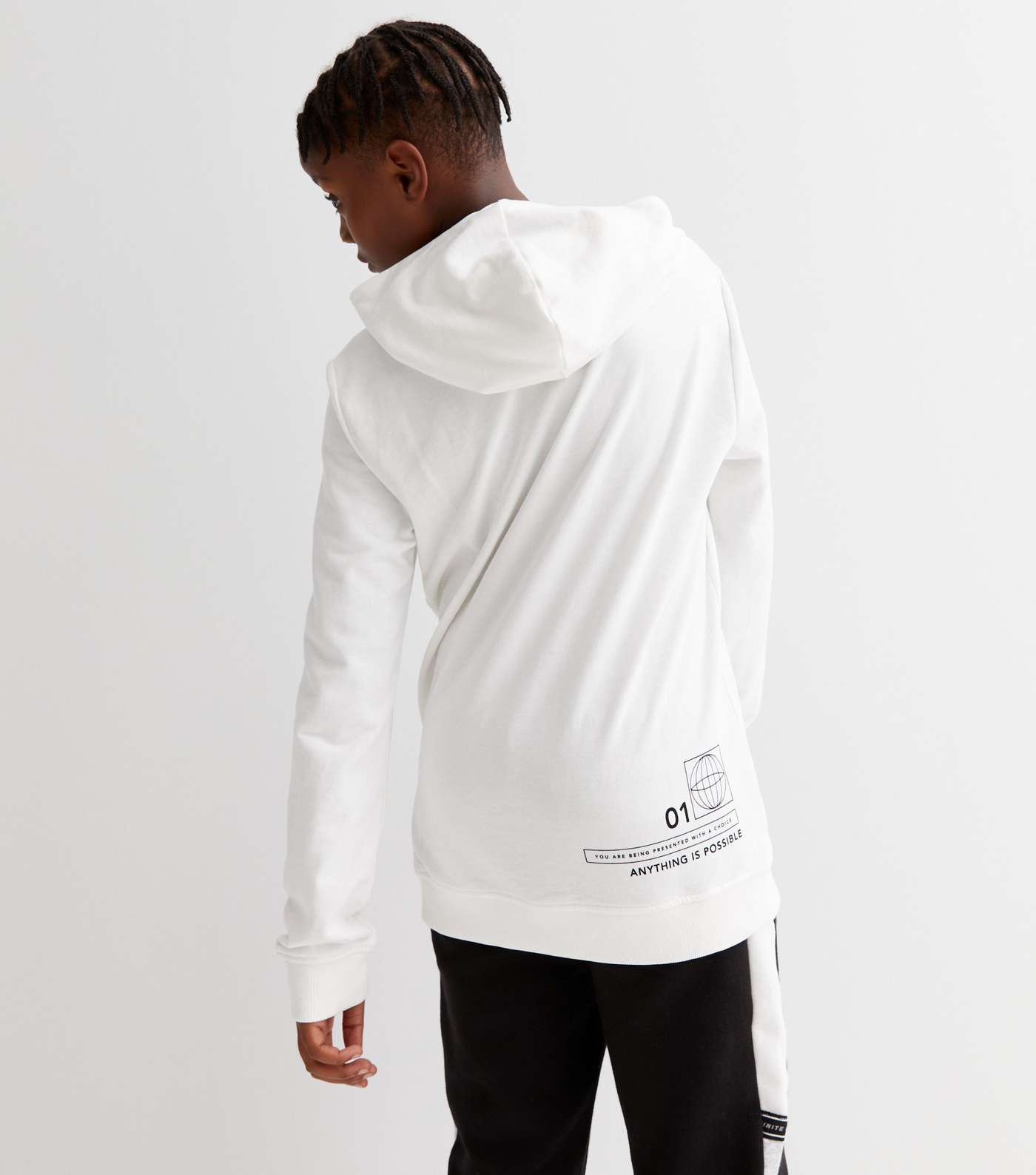 KIDS ONLY White Globe Confidence Logo Hoodie Image 4