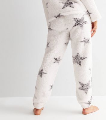 White Star Teddy High Waist Joggers New Look