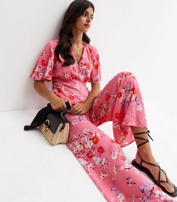 pink floral jumpsuit