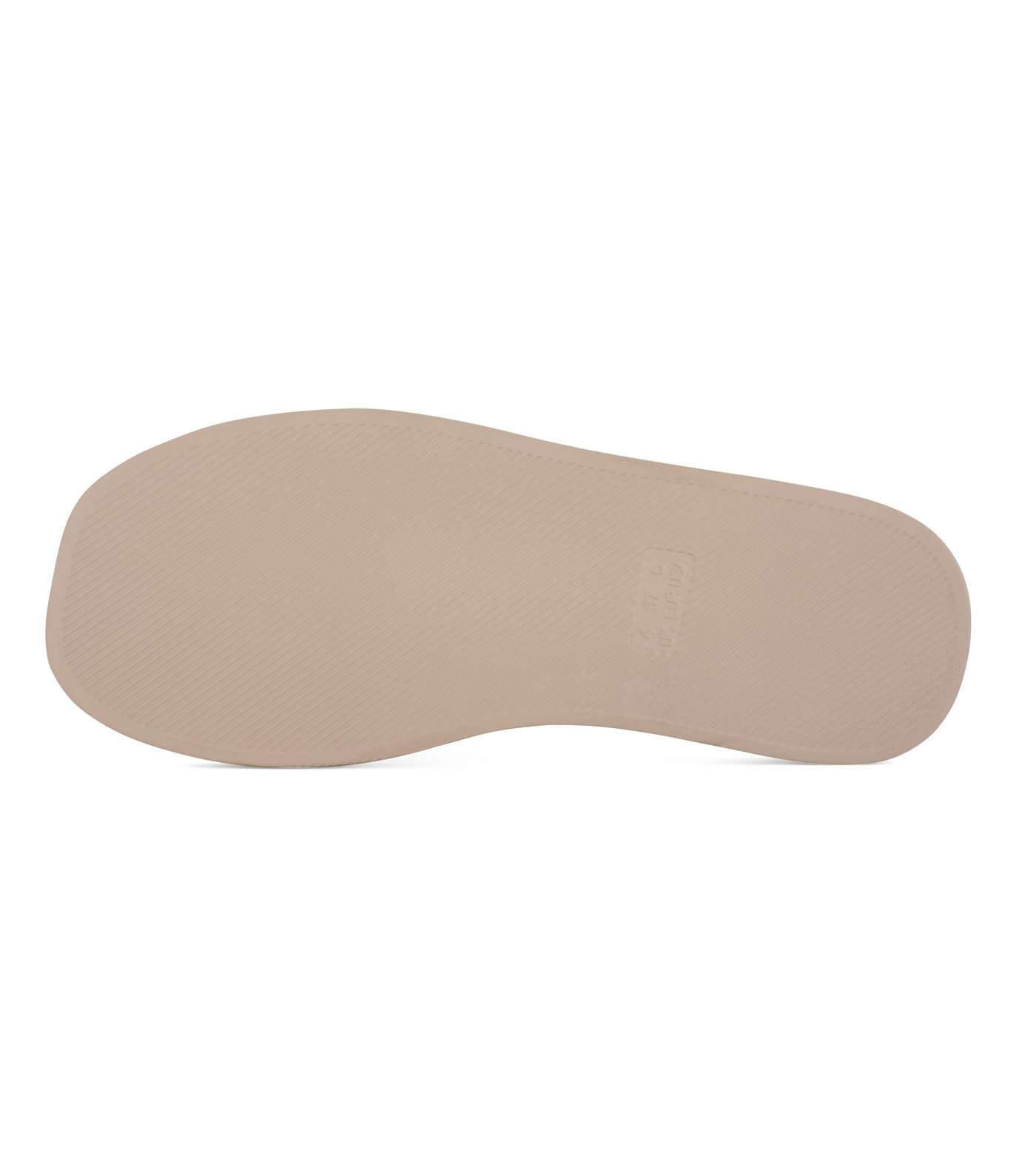 South Beach Cream Leather-Look Chunky Flip Flops Image 5