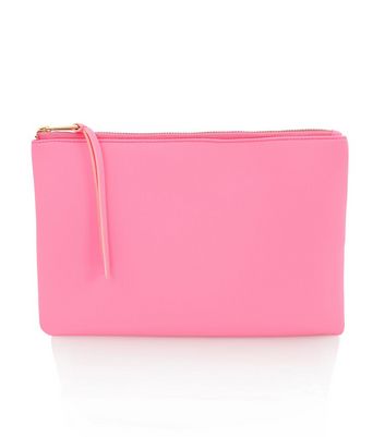 South Beach Bright Pink Wristlet Clutch Bag New Look