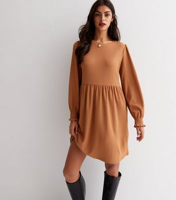 brown smock dresses