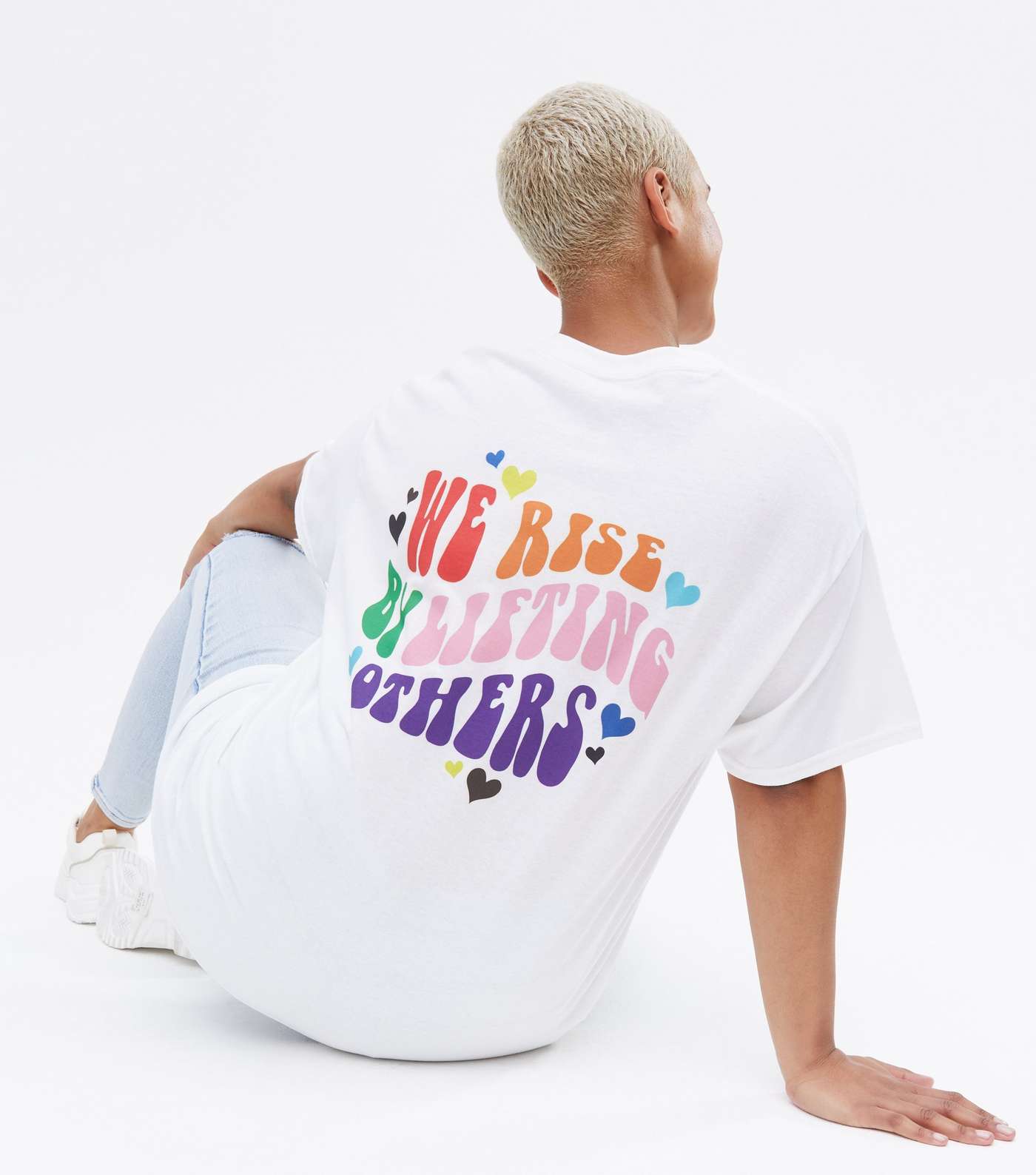 Curves White Back Logo We Rise Pride Charity T-Shirt Image 4