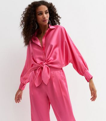Bright pink silk shirt Clearance