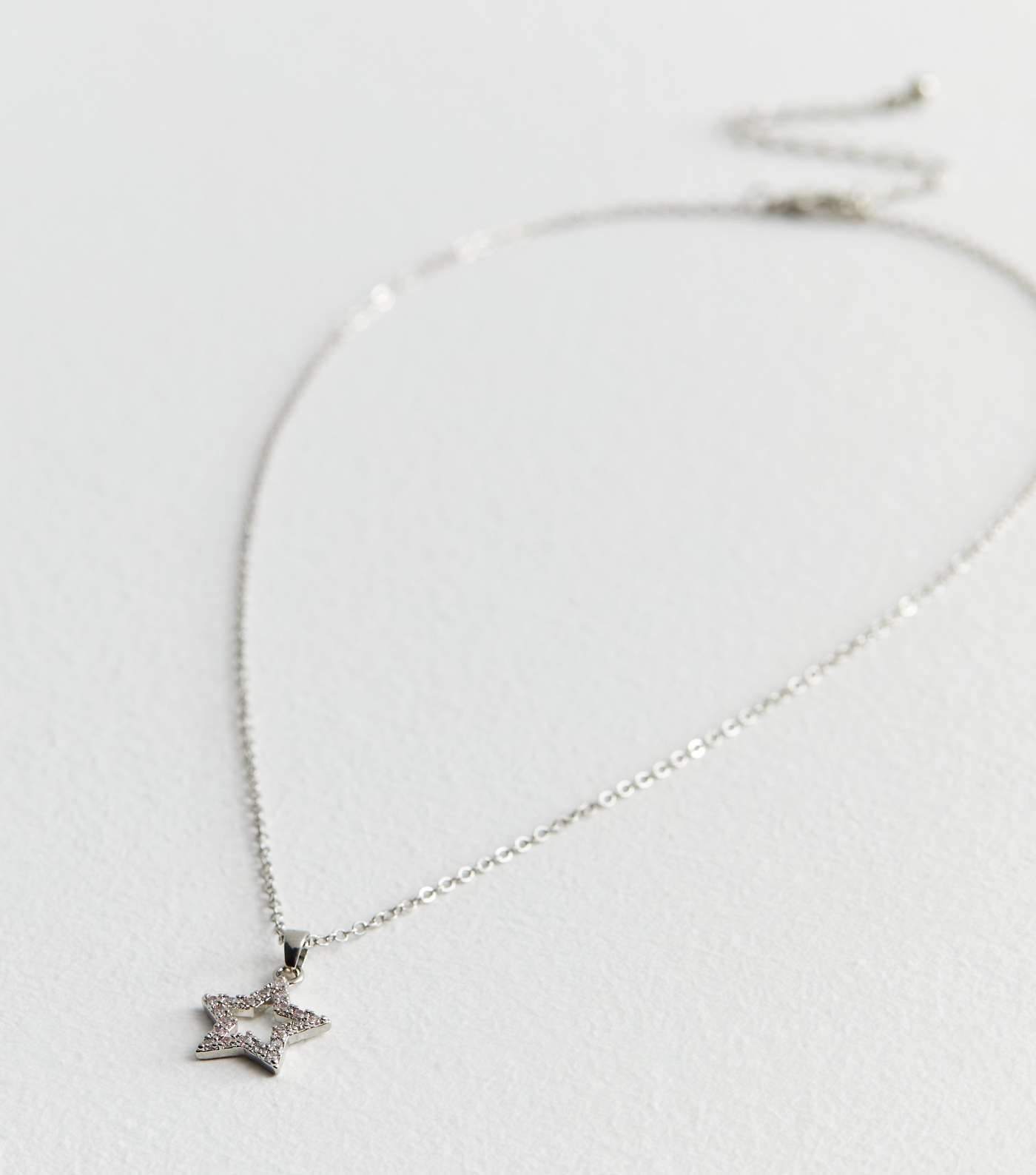 Silver Cubic Zirconia Star Pendant Necklace