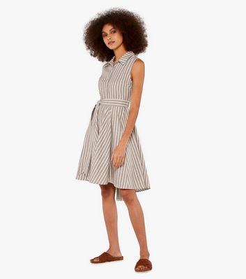 Apricot Stone Stripe Collared Mini 