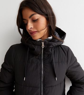 Womens black padded on sale coat with hood