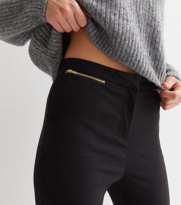 Slim Zip Trousers - Black