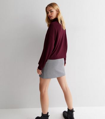 Burgundy Brushed Roll Neck Boxy Top New Look