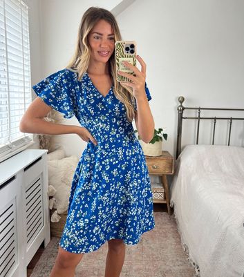 New look outlet blue ditsy dress