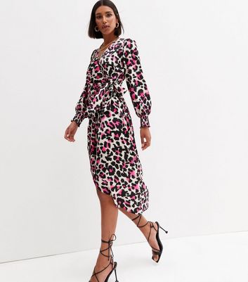 New look animal shop print wrap dress