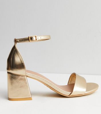 Gold block 2025 sandal heels