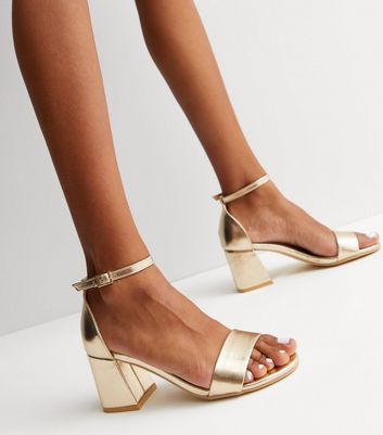 Metallic low hot sale heel sandals