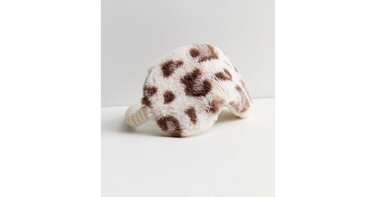Brown Leopard Print Faux Fur Eye Mask New Look