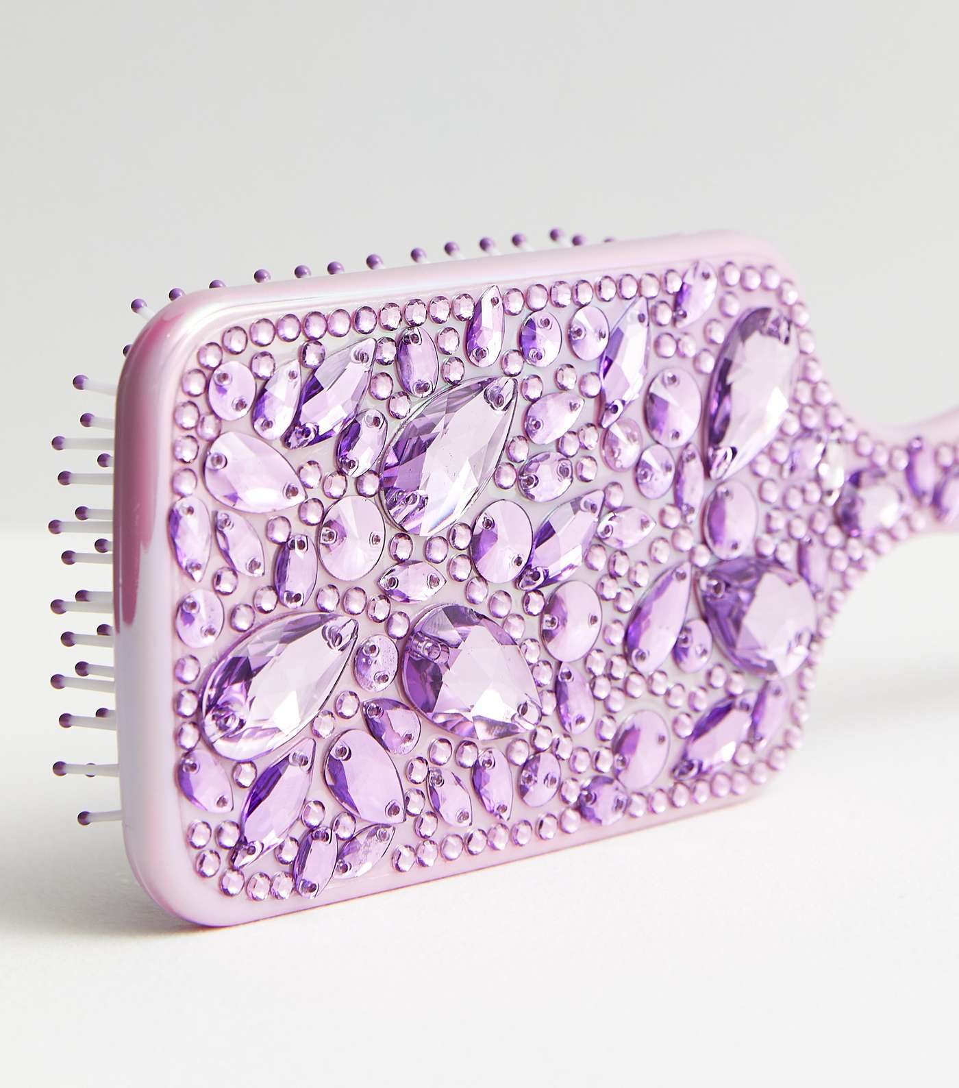 Lilac Iridescent Gem Paddle Hair Brush Image 2