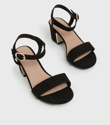 Mid block heel sales sandals wide fit