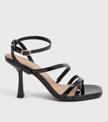 Black patent 2025 strappy sandals