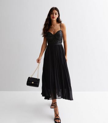 Embellished black 2024 midi dress