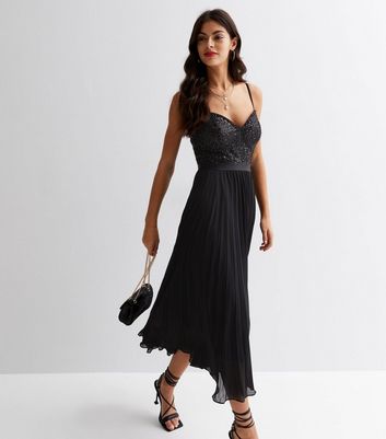 Strappy clearance pleated dress