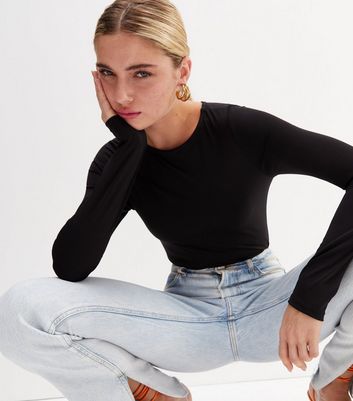 Long sleeve 2024 bodysuit with jeans