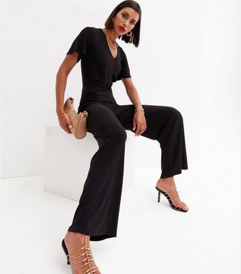 wide leg short sleeve jumpsuit