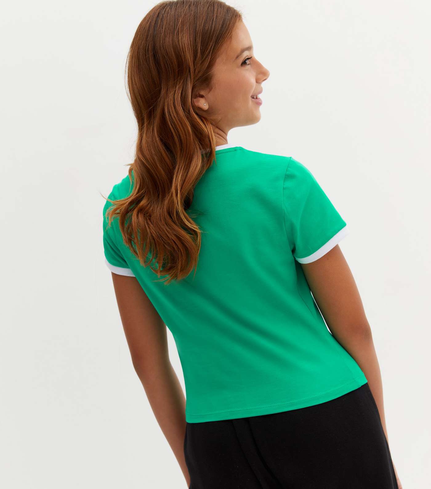 Girls Green New York Logo Ringer T-Shirt Image 4
