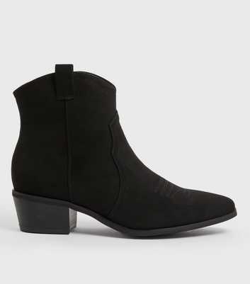 Black Suedette Western Boots