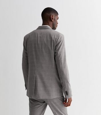 Skinny fit grey check on sale suit