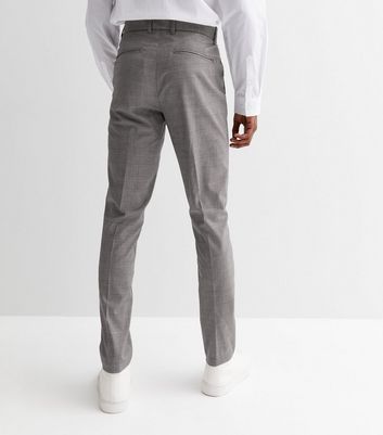 Big & Tall Grey Slim fit Check suit trousers | River Island